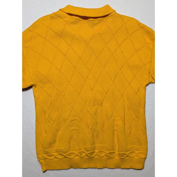 b.b. waters Vintage Yellow Knit Short Sleeve Polo – Small Made in USA - Picture 5 of 9